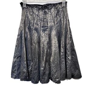 Simon Chang black & gray metallic color -gunmetal skirt size 6 Y2K
